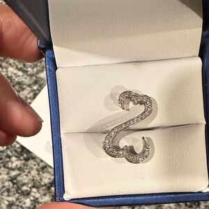 Kay Jewelers 14k white gold diamond open heart collection charm